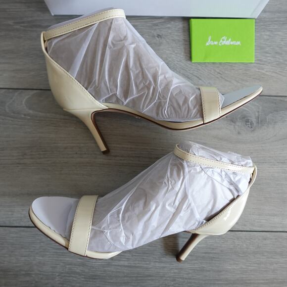 Sam Edelman Patti Ankle Strap Sandal Cream Patent New size 9.5W Wide - Picture 3 of 16